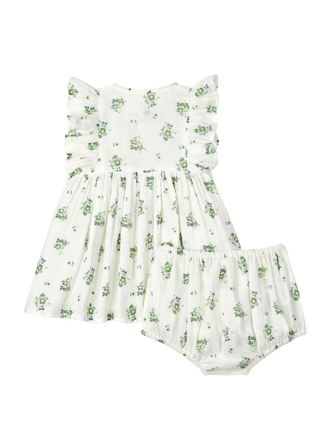 Petit Bateau Kleid mit Bloomers aus Bio- Baumwoll-Gaze mit Blumenprint - Copy