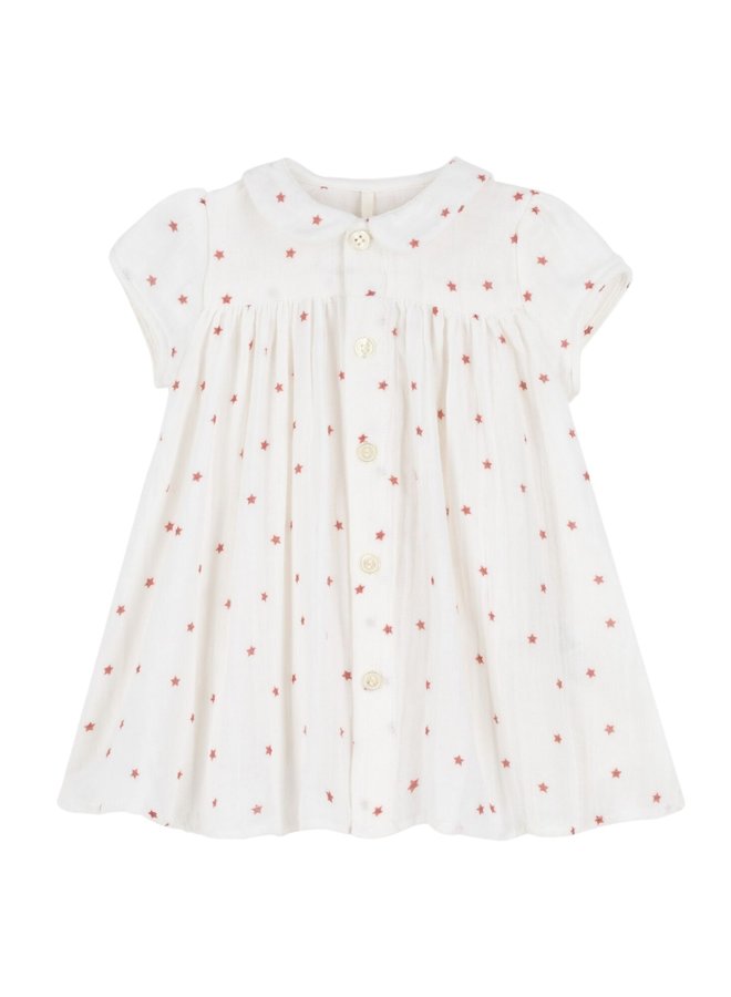 Petit Bateau Kleid mit Sternenprint  aus Bio- Baumwoll-Gaze