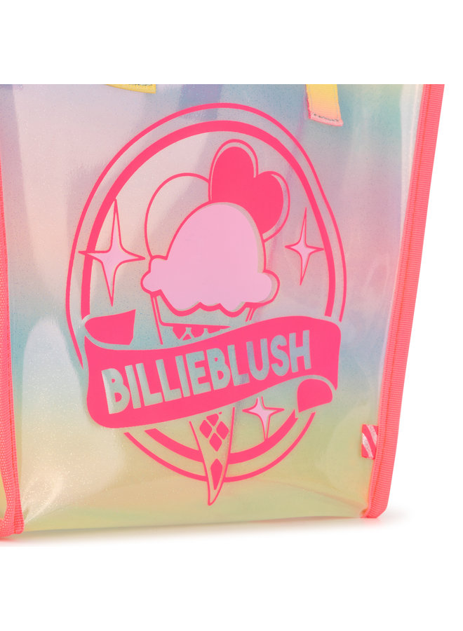 Billieblush schillernde Strandtasche Regenbogenfarben transparent