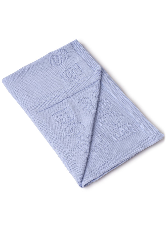 HUGO BOSS Baby edle Strickdecke "My First Blanket" hellblau