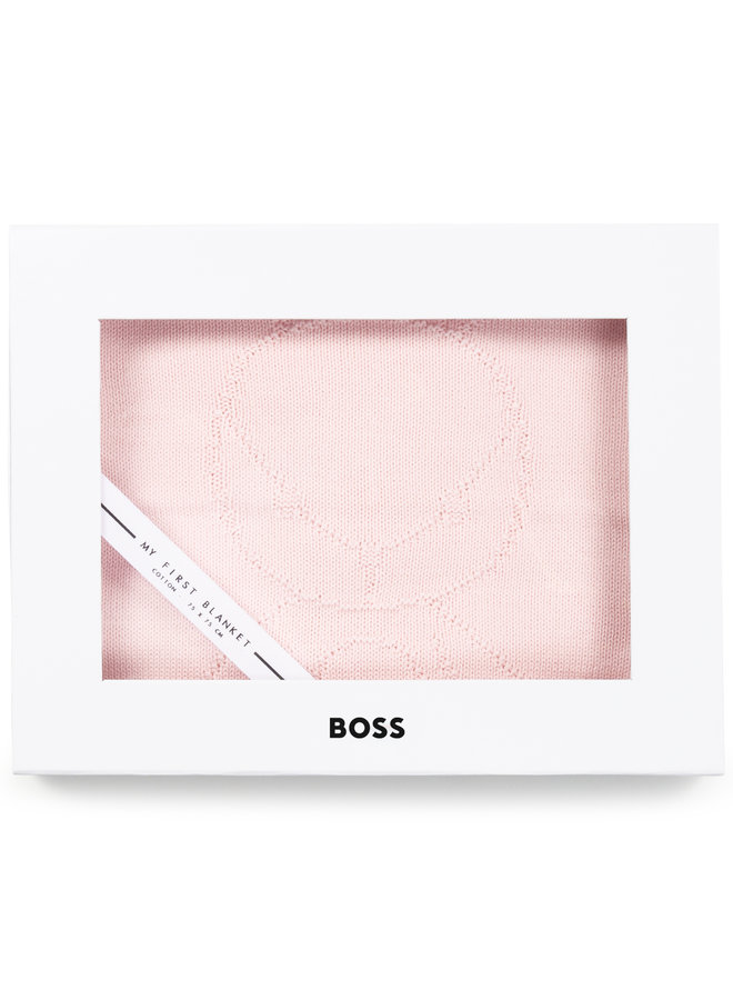 HUGO BOSS Baby edle Strickdecke "My First Blanket" rosa