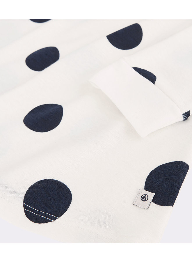 Petit Bateau Nachthemd  creme Dots aus Biobaumwolle