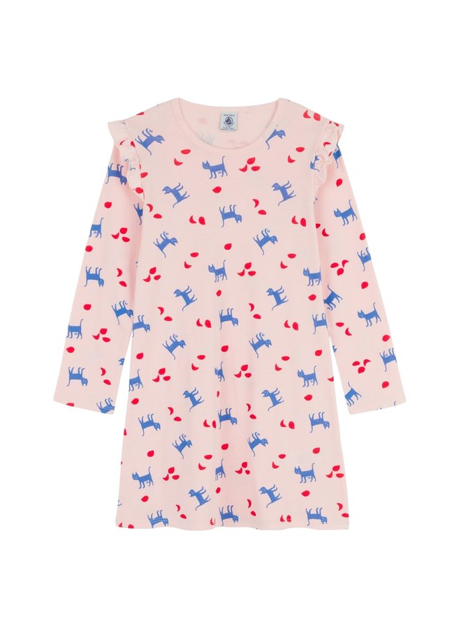 Petit Bateau Nachthemd rosa mit Katzen