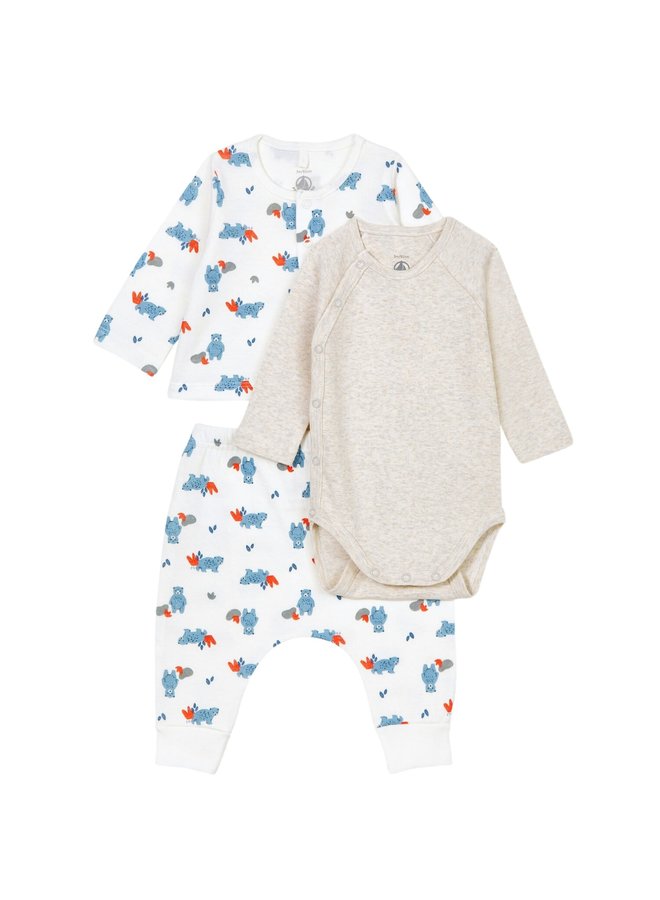 Petit Bateau Kombination 3 Teile Bärenprint