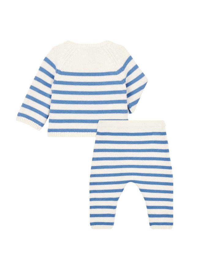 Petit Bateau 2-teiliges Baby-Set aus einem Cardigan und einer Hose