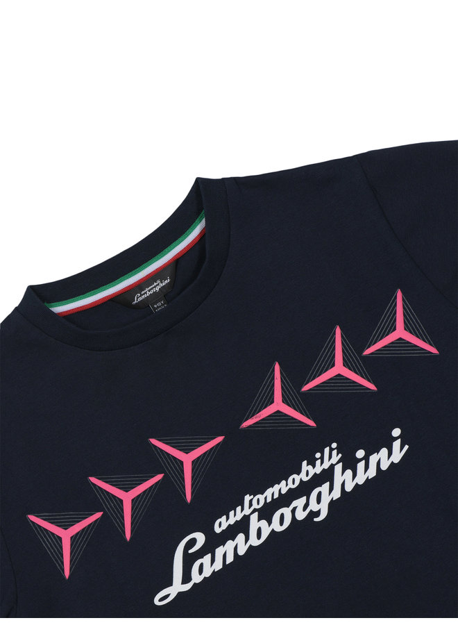 Automobili Lamborghini T-Shirt in dunkel blau mit Y-Grafik