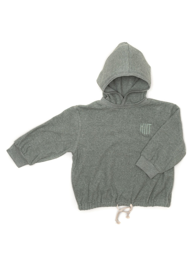 Huttelihut Hoodie aus Frottee - Eucalyptus