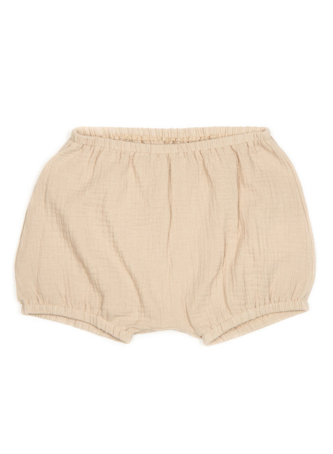 HUTTELiHUT Shorts BAGGY camel aus Baumwollmusselin