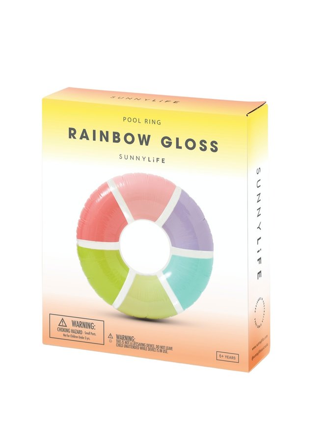 SUNNYLIFE Schwimmreifen Rainbow Gloss Regenbogenfarben