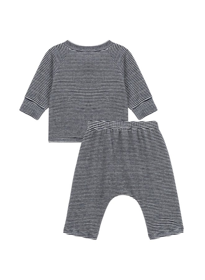 Petit Bateau 2-teiliges Baby-Set aus einem Cardigan und einer Hose