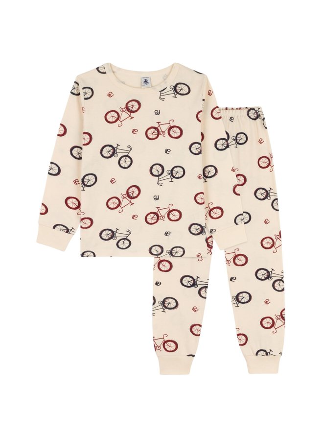 Petit Bateau Pyjama creme Fahrräder