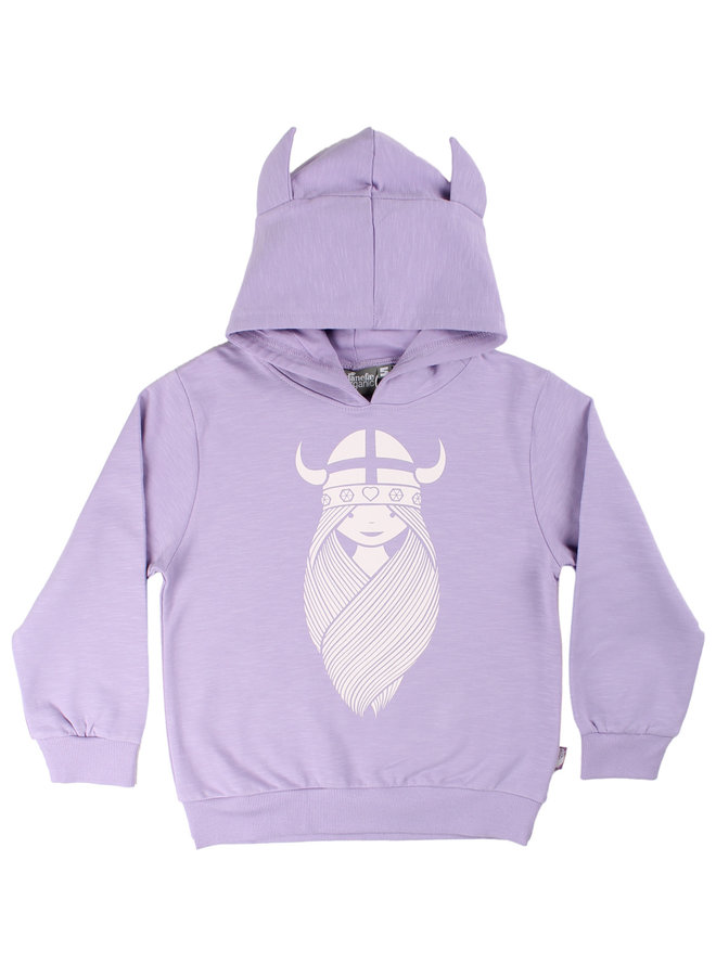 Danefae Hoodie mit Hörnern und Freya in lila