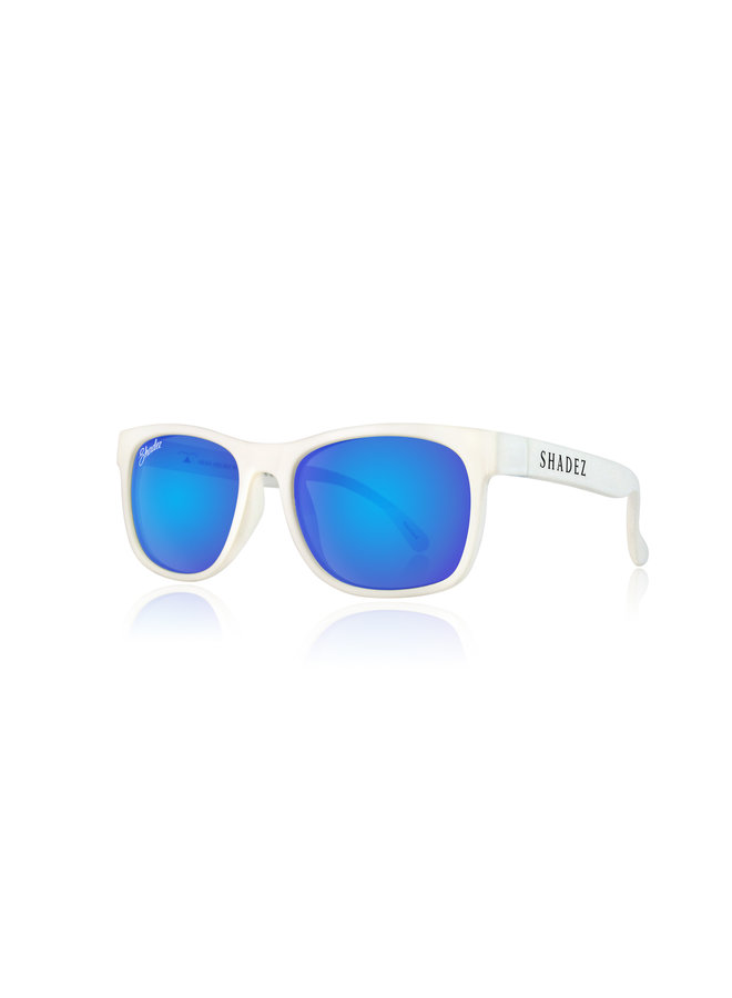 SHADEZ VIP Sonnenbrille Designer Blau mit weißen Bügeln