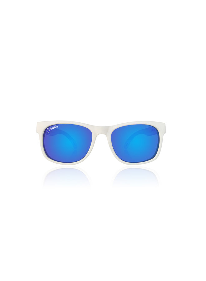 SHADEZ VIP Sonnenbrille Designer Blau mit weißen Bügeln