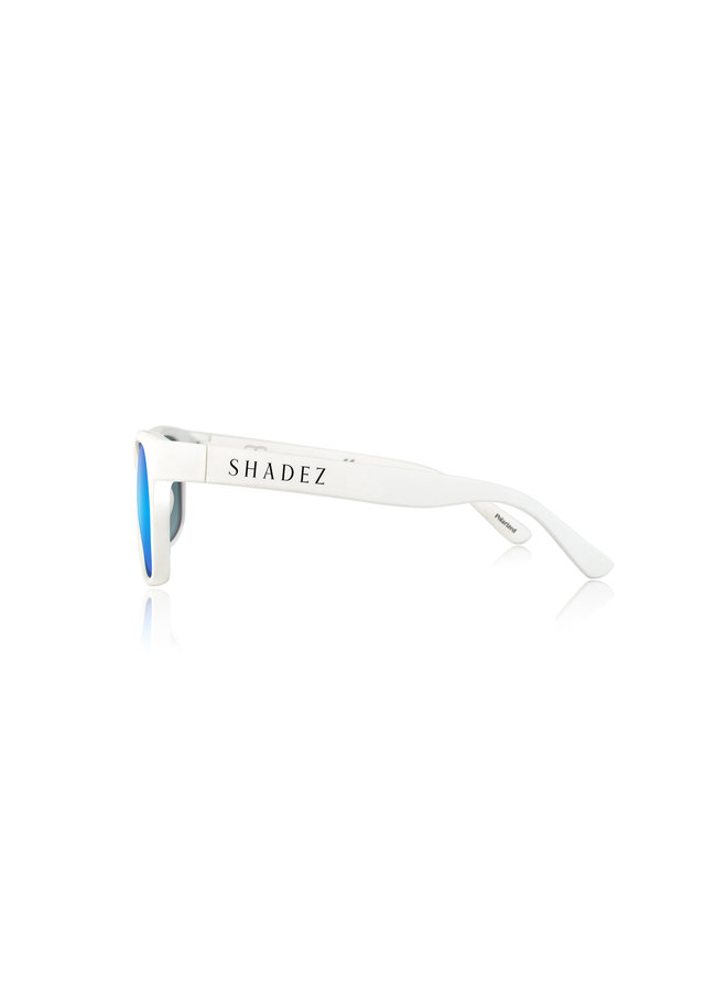 SHADEZ VIP Sonnenbrille Designer Blau mit weißen Bügeln