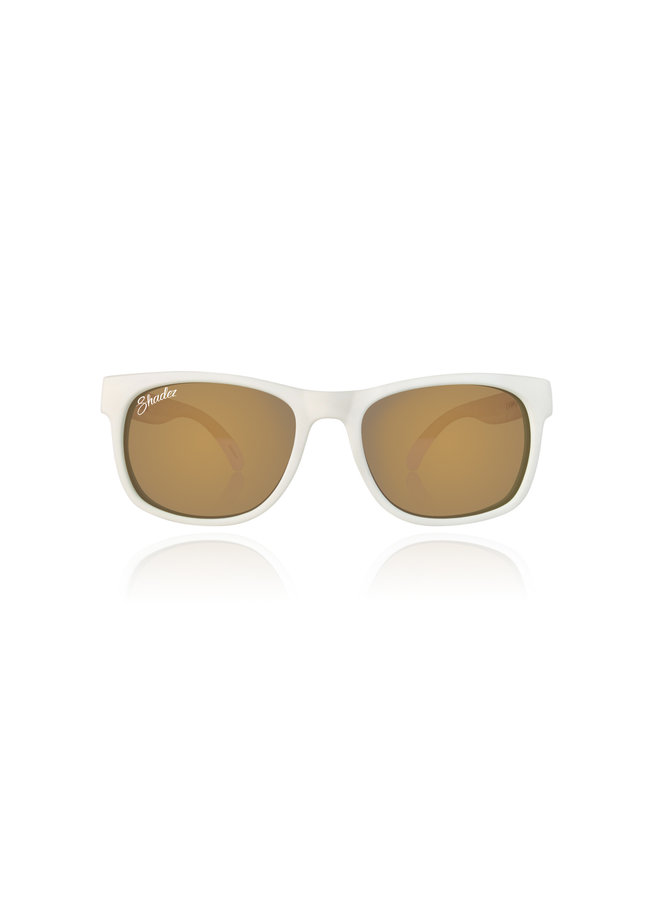 SHADEZ VIP Sonnenbrille Designer Gold mit weißen Bügeln