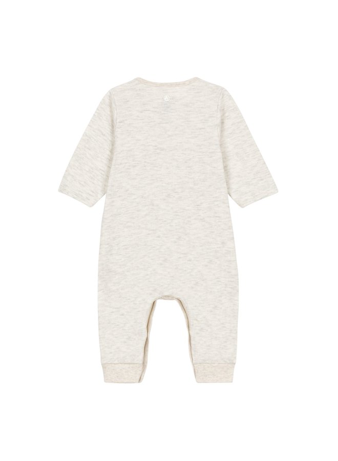 Petit Bateau Langarm Overall einfarbig natur