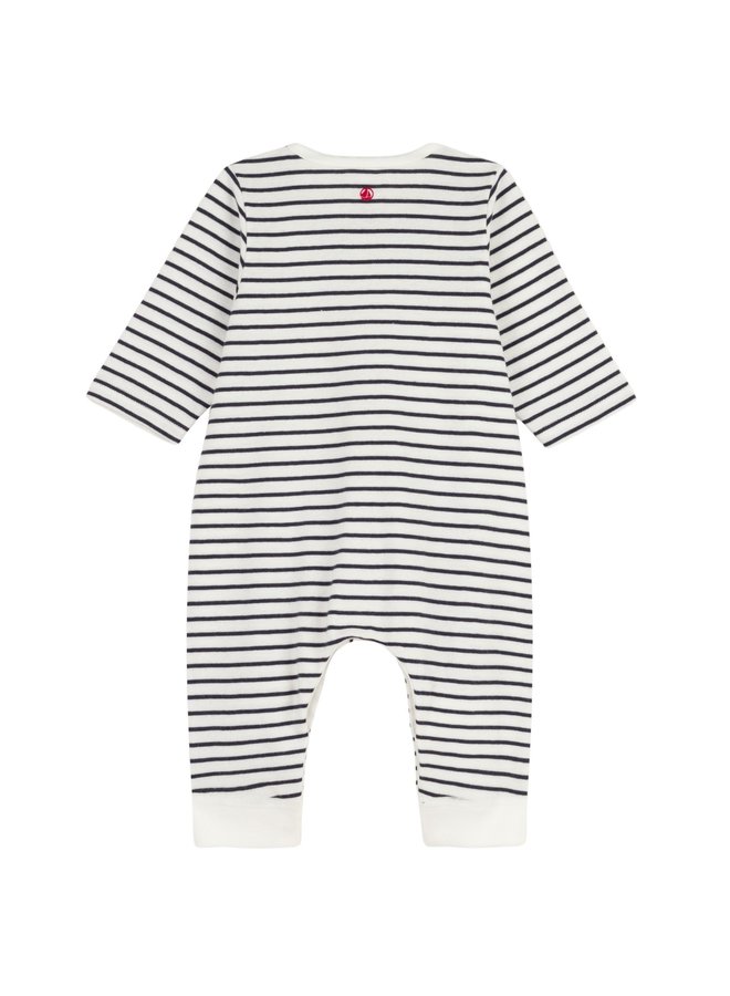 Petit Bateau Overall schwarz weiß gestreift