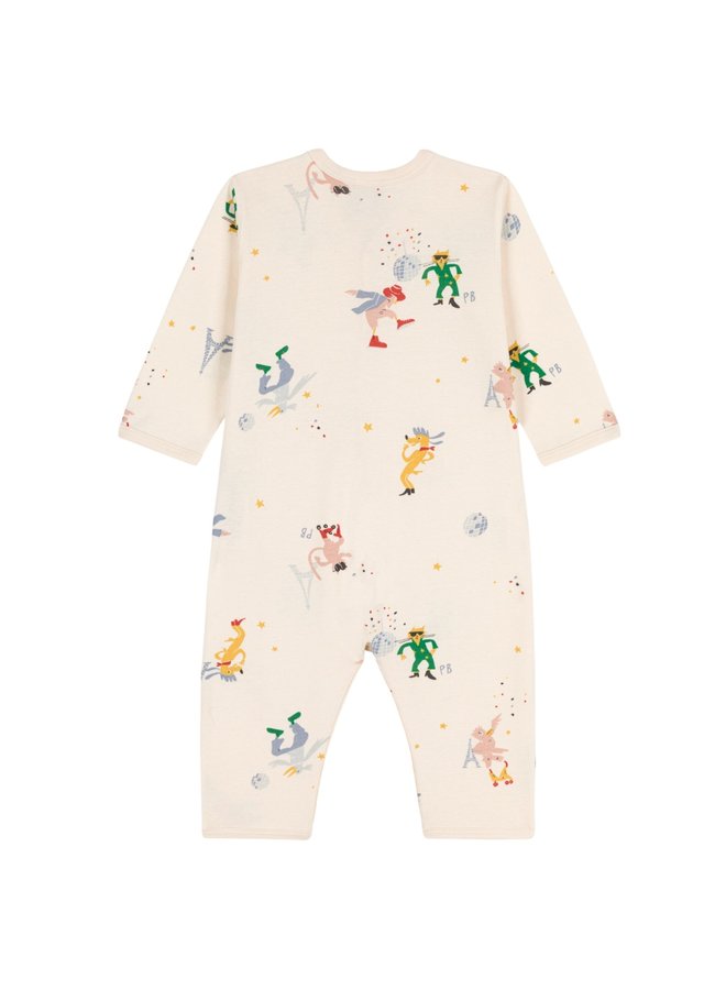 Petit Bateau Langarm Overall Allover Fantasy Print