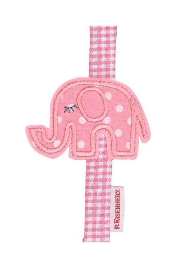 P. Eisenherz Schnullerband Elefant rosa