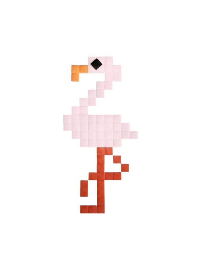 Fenel & Arno rosa Flamingo Glaspixelmosaik