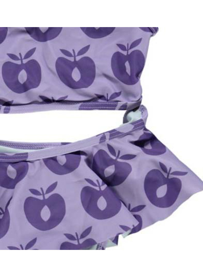 SMAFOLK Bikini lila allover Apfel UV Schutz Badeanzug