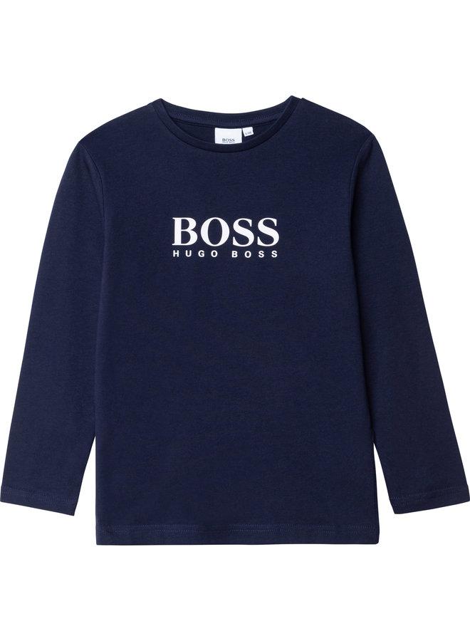 HUGO BOSS Kids Longsleeve Langarmshirt navy mit Logo