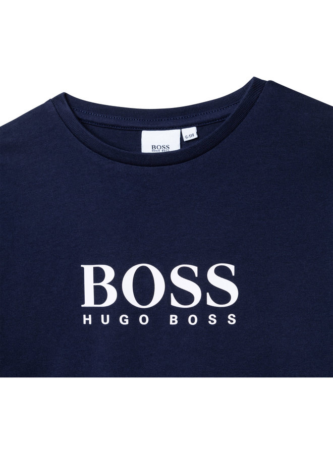 HUGO BOSS Kids Longsleeve Langarmshirt navy mit Logo