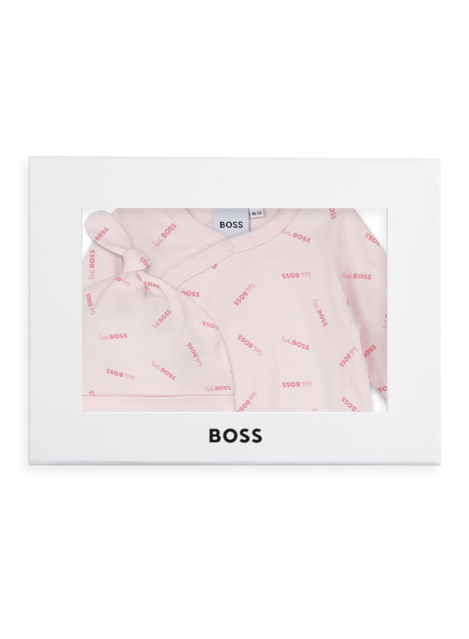 BOSS Baby Kombination Strampler mit Mütze 2 teilig  in rosa