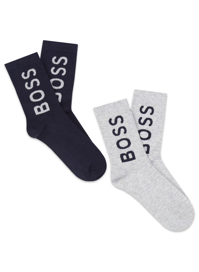 HUGO BOSS 2er-Pack-Socken  in grau und dunkelblau