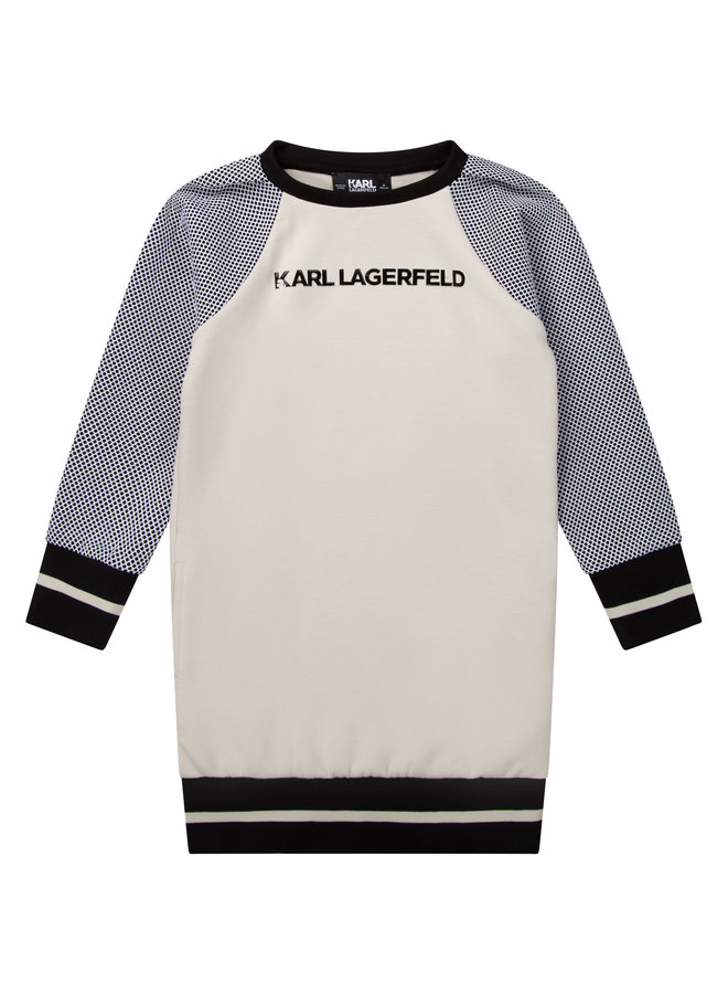 KARL LAGERFELD KIDS Sweatshirt Kleid beige schwarz