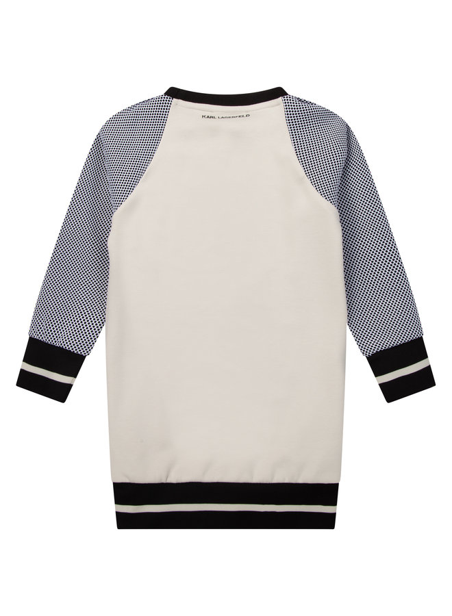 KARL LAGERFELD KIDS Sweatshirt Kleid beige schwarz