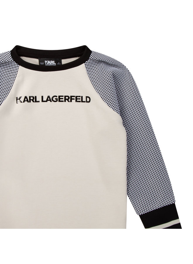 KARL LAGERFELD KIDS Sweatshirt Kleid beige schwarz