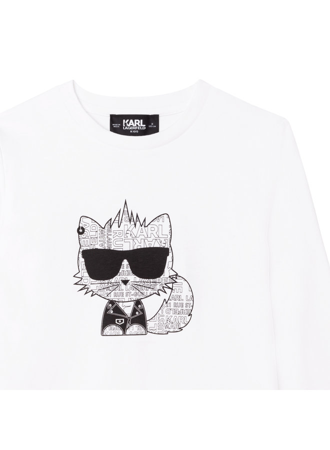 KARL LAGERFELD KIDS Longsleeve cat weiß