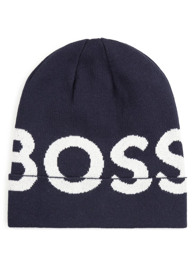 HUGO BOSS KIDS Mütze Logo dunkelblau