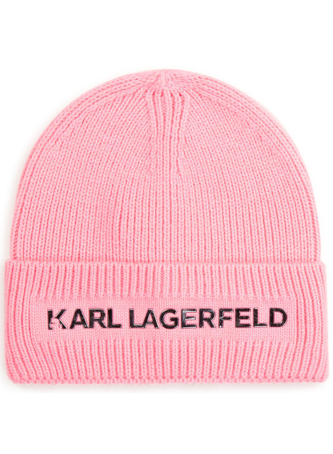 Karl Lagerfeld Kids Mütze mit Logo pink