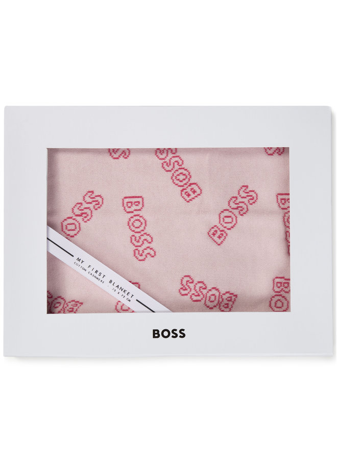 HUGO BOSS Baby edle Strickdecke "My First Blanket" rosa