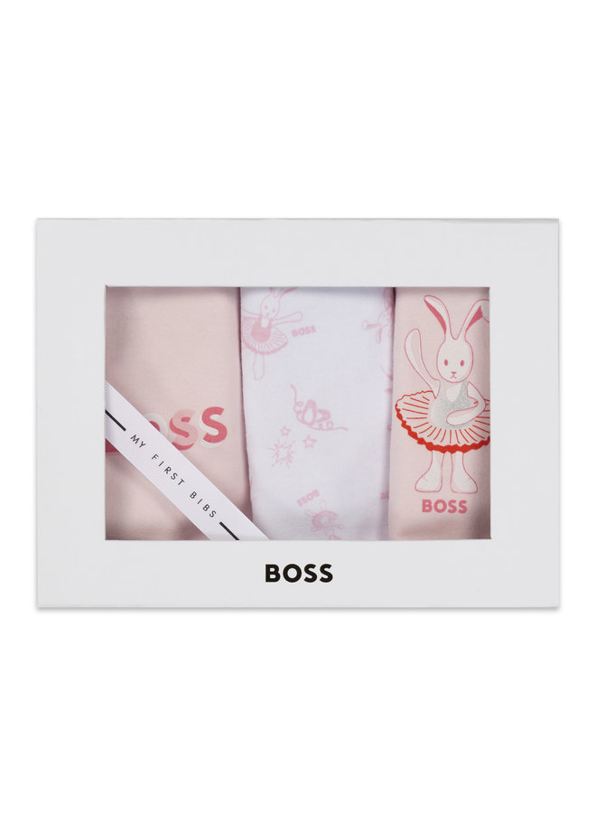 HUGO BOSS Lätzchen 3 er Set "Meine ersten Lätzchen" rosa