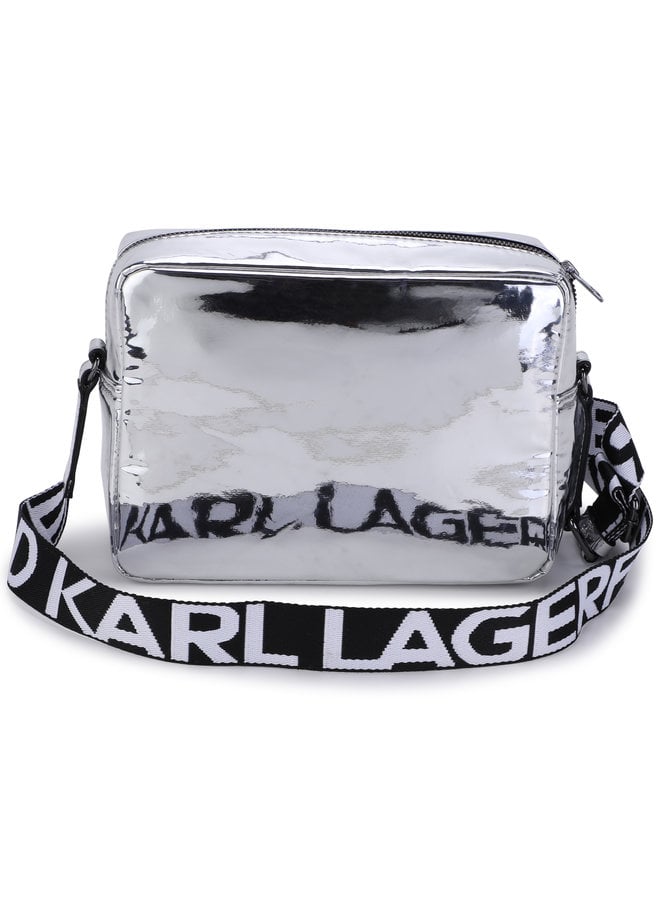 KARL LAGERFELD KIDS Lack- Tasche ikonisch silber