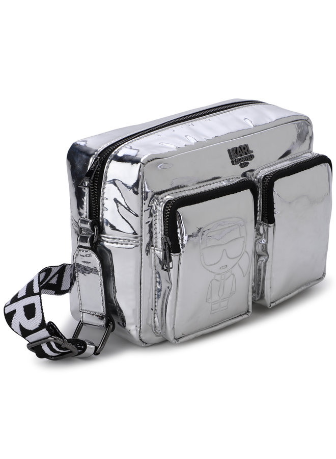 KARL LAGERFELD KIDS Lack- Tasche ikonisch silber