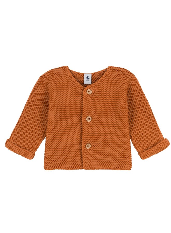 Petit Bateau Cardigan braun Krausstrick