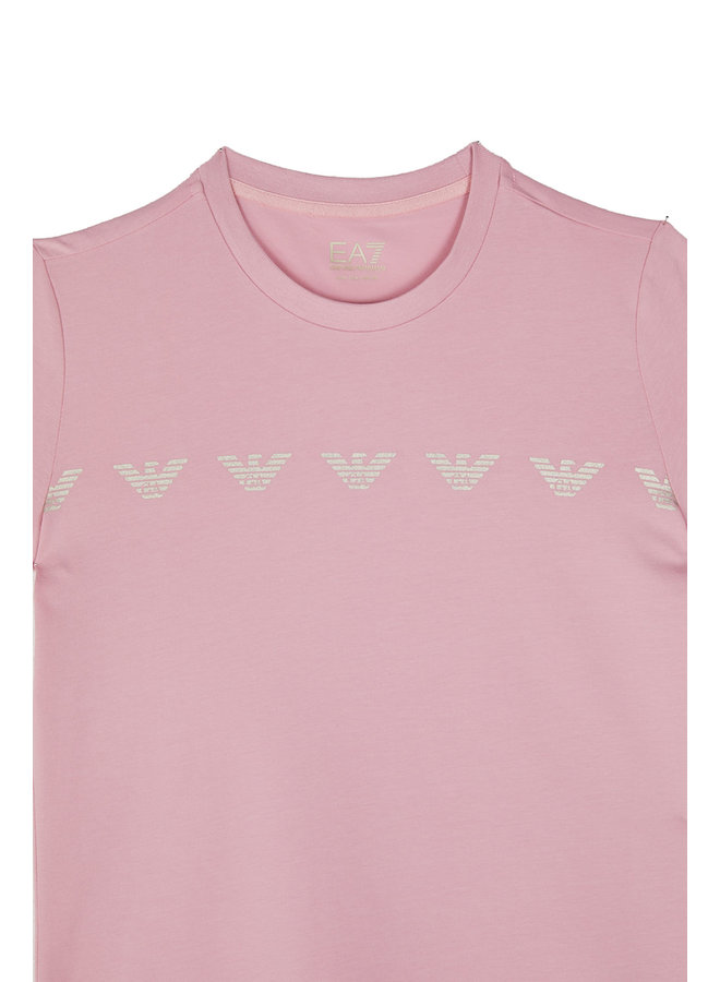 EA7 Emporio Armani T-Shirt rosa Series Adler Glitzer Logo