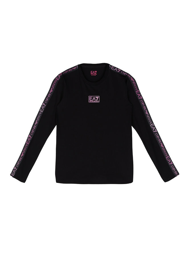 EA7 Emporio Armani Langarmshirt schwarz mit Logo in pink