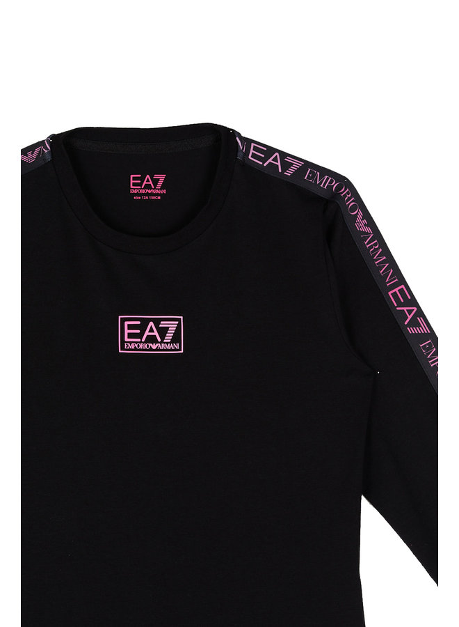 EA7 Emporio Armani Langarmshirt schwarz mit Logo in pink