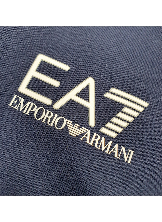 EA7 Emporio Armani Sweatshirt marine mit Logo in weiß