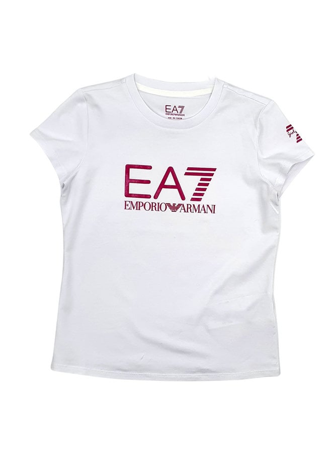 EA7 Emporio Armani T-Shirt weiß pink  mit Logo
