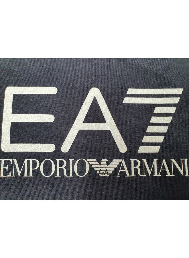 EA7 Emporio Armani T-Shirt schwarz silber  mit Logo Glitzer