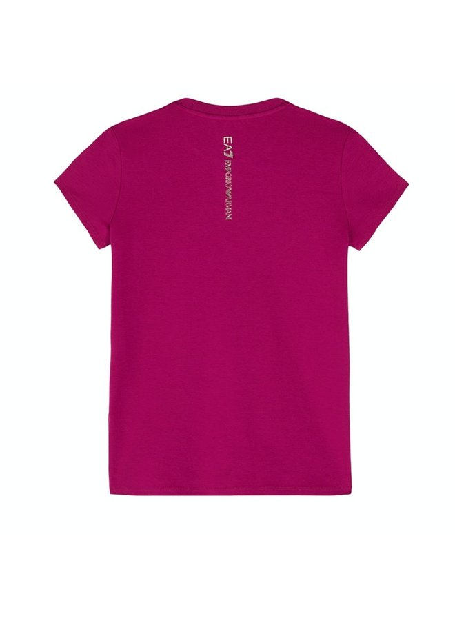 EA7 Emporio Armani T-Shirt pink mit Logo Nieten