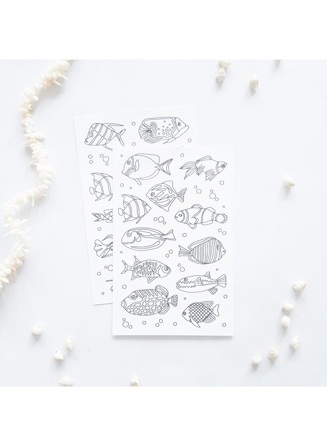 Anna Grunduls Design Fish Coloring Stickers
