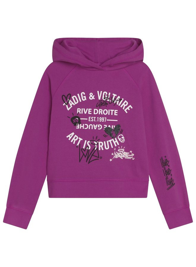 Zadig & Voltaire Hoodie Sweatshirt pink mit Logoprint